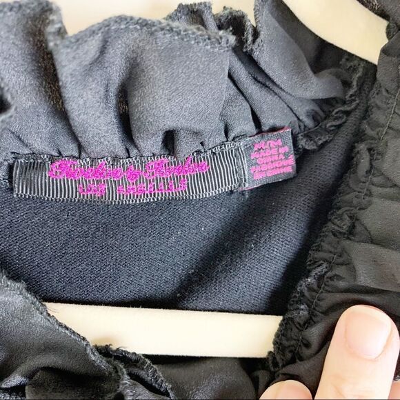 Twelve by Twelve Black LBD with Satiny Ruffle Trim - Picture 6 of 7